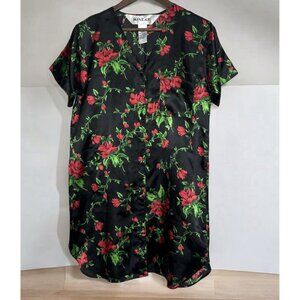 Vintage 90’s Winlar Sleep Dress Size S Rose Floral Satin